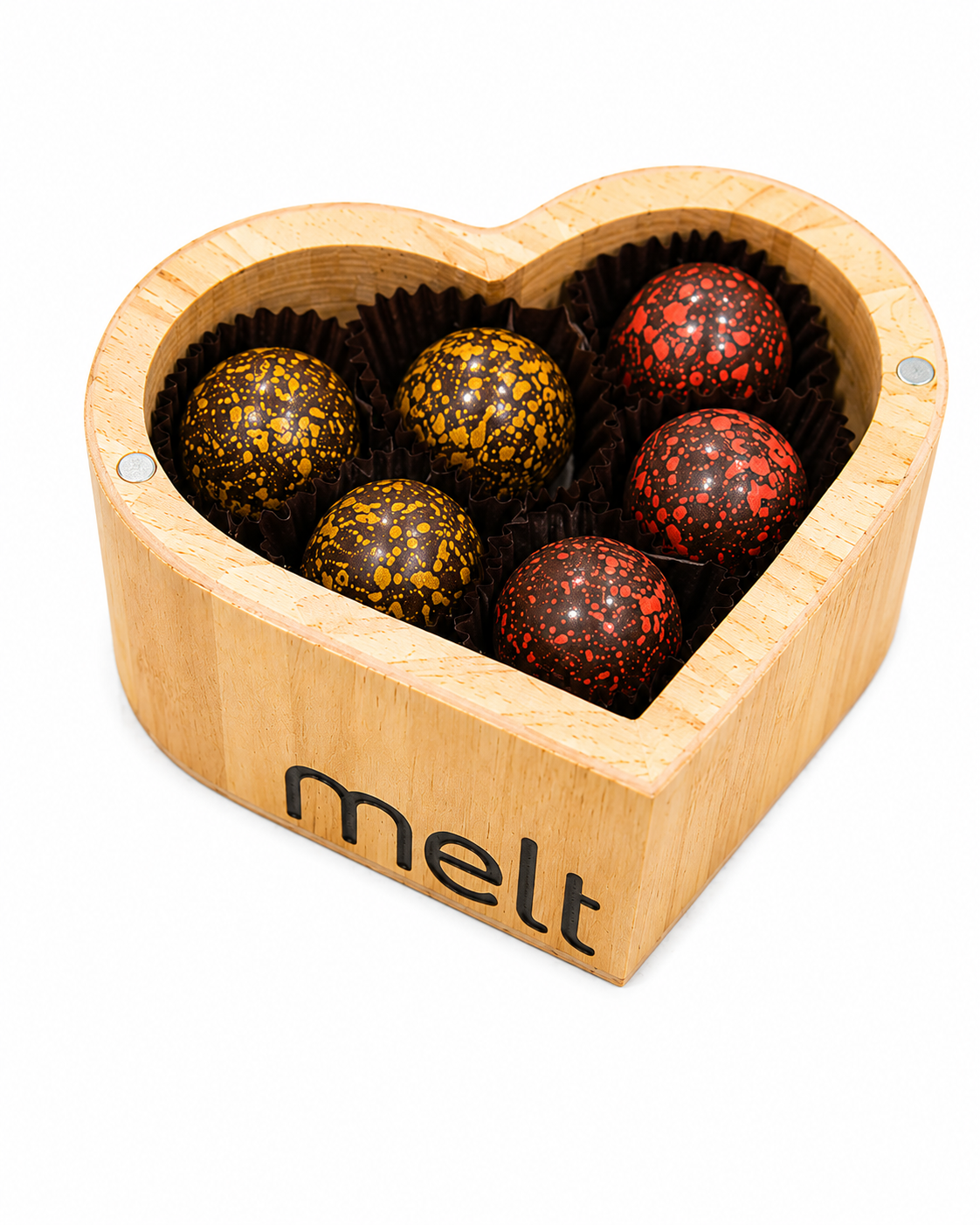 Heart wooden shape delicious Parve truffles