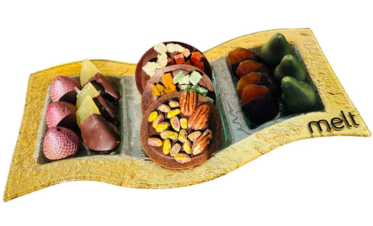 Chocolate shaped fruit glass tray