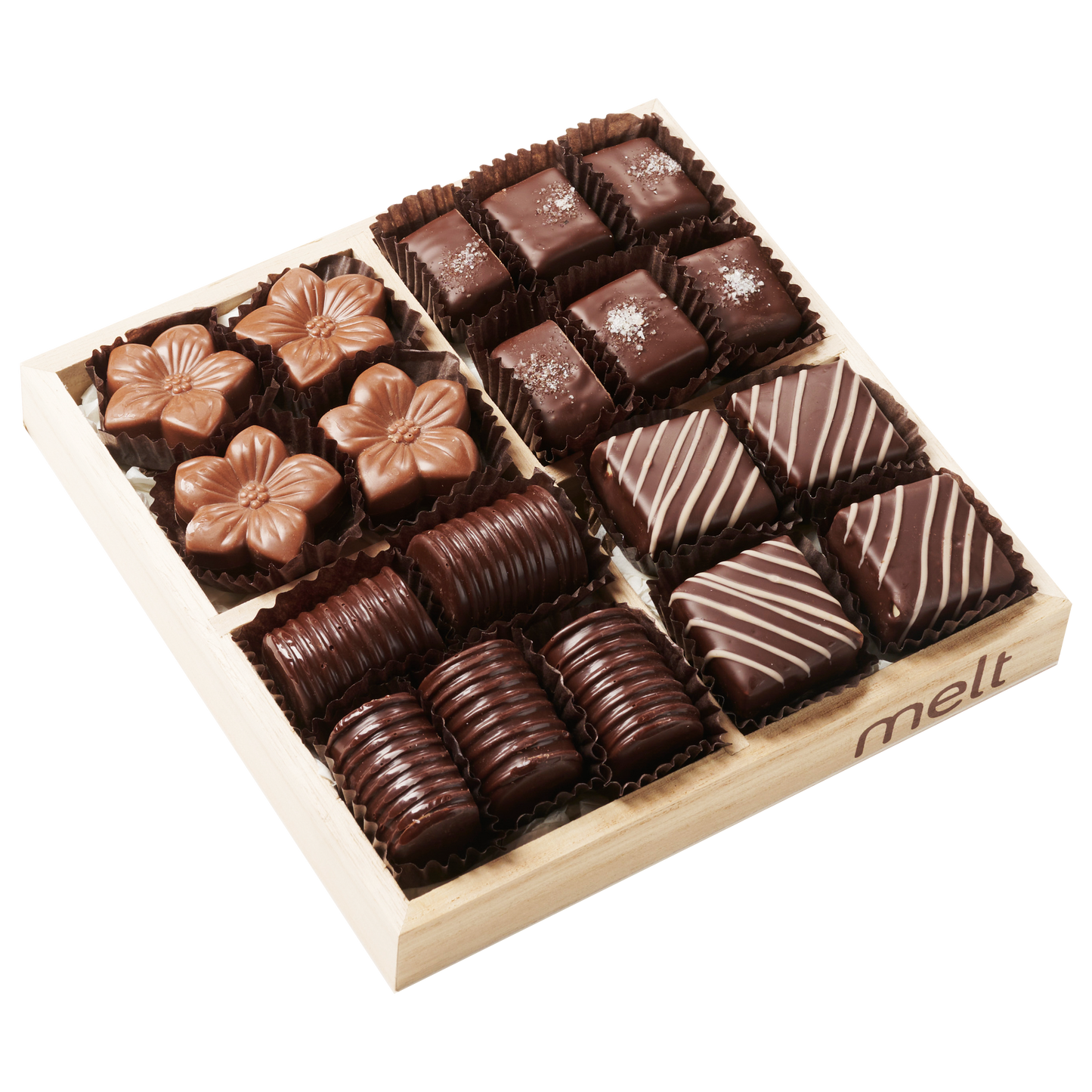 4 Section Wooden Chocolates Tray