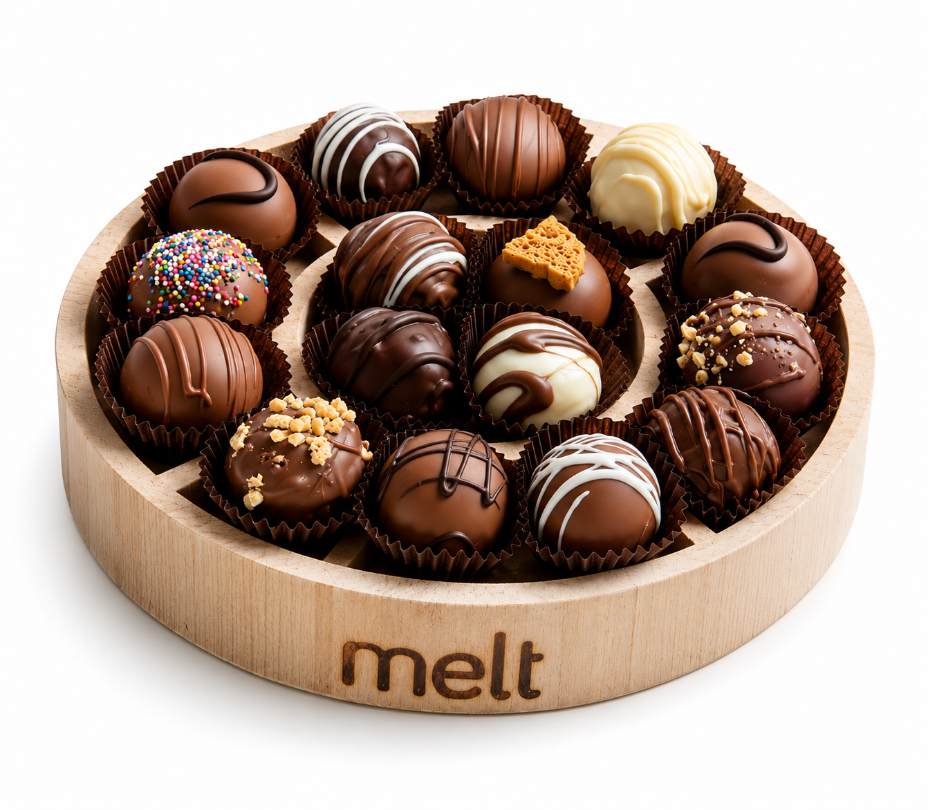5 Section Round Dairy Chocolate Balls Tray