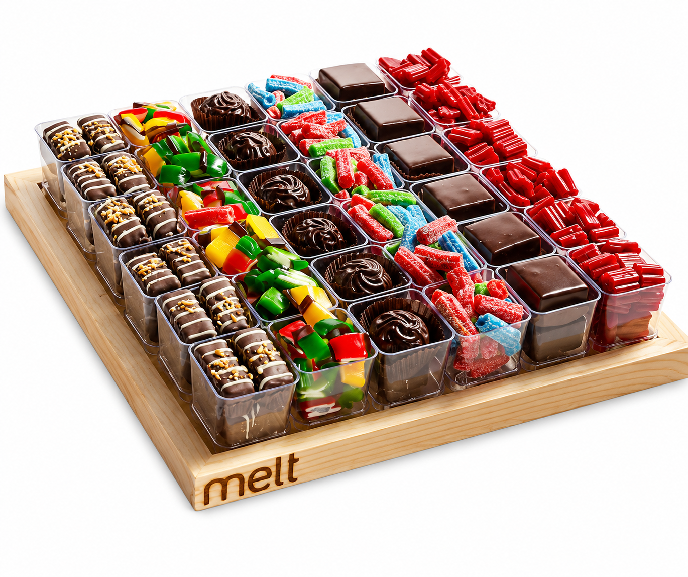 Chocolate and Candy Cups Wooden Tray