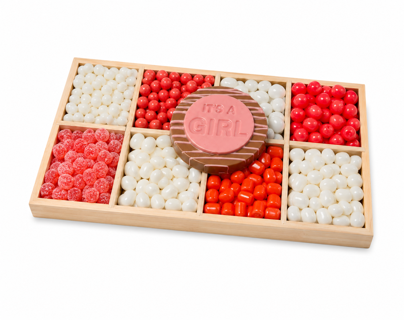 It’s a girl tray with melt signature center