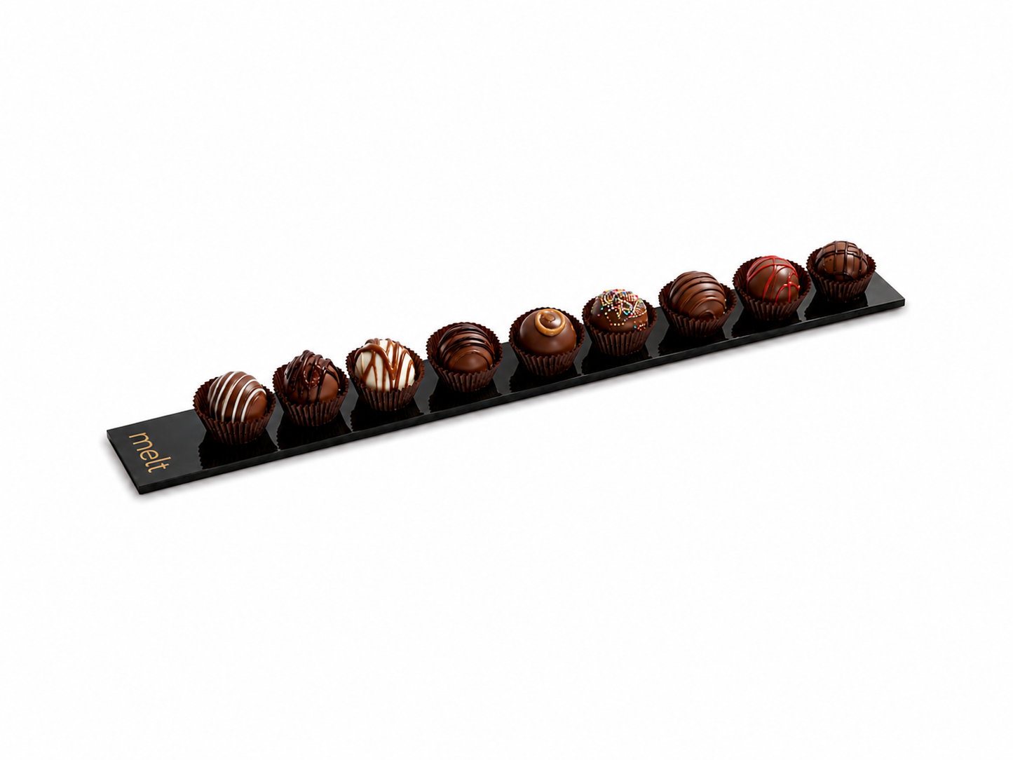 Dairy Chocolate Balls on Oblong Acrylic Tray