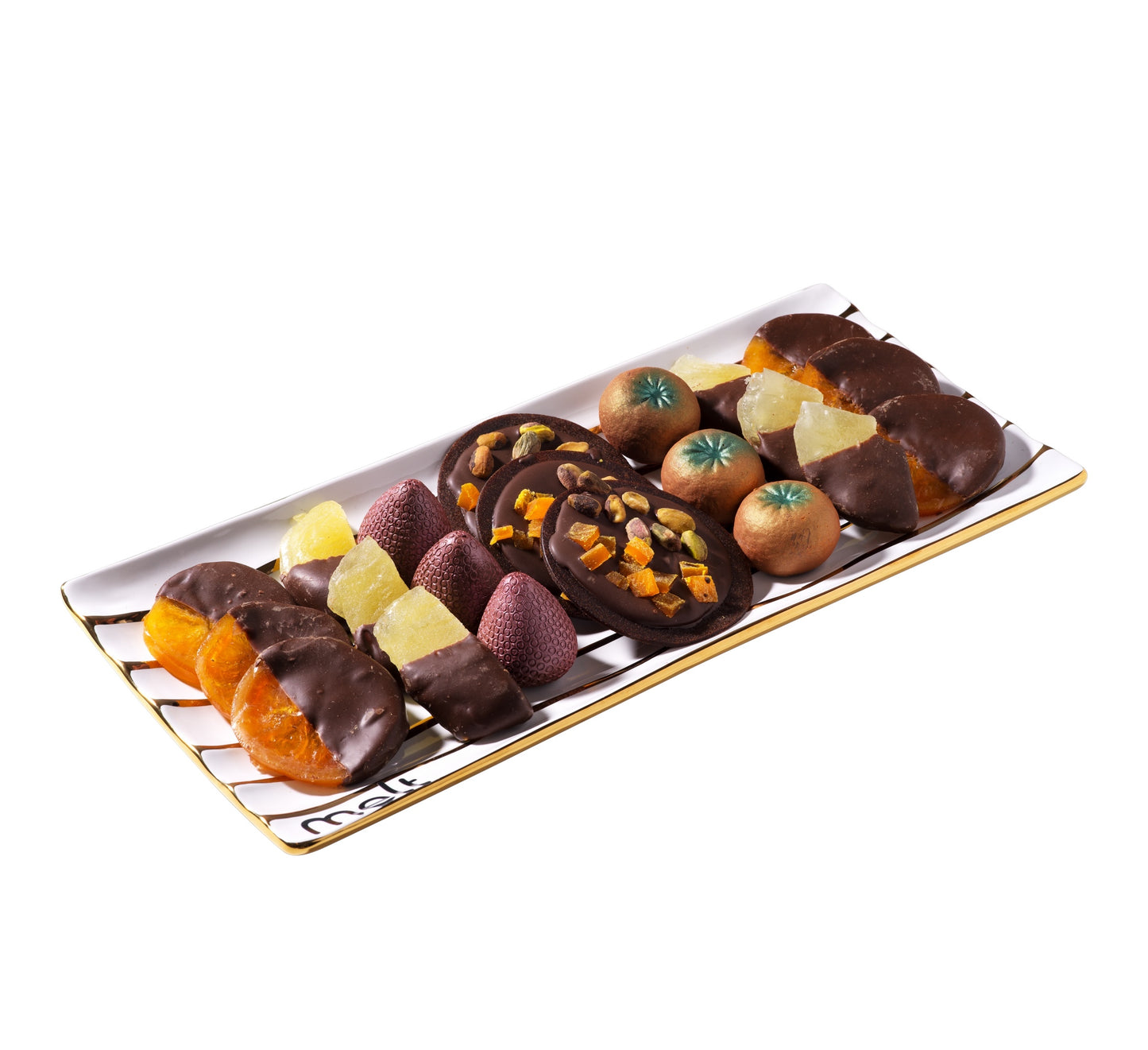 Chocolate shaped fruit glass tray
