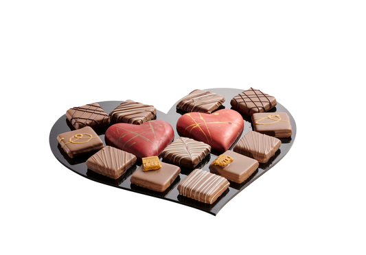 Dairy Heart/Square Chocolates on Acrylic Tray