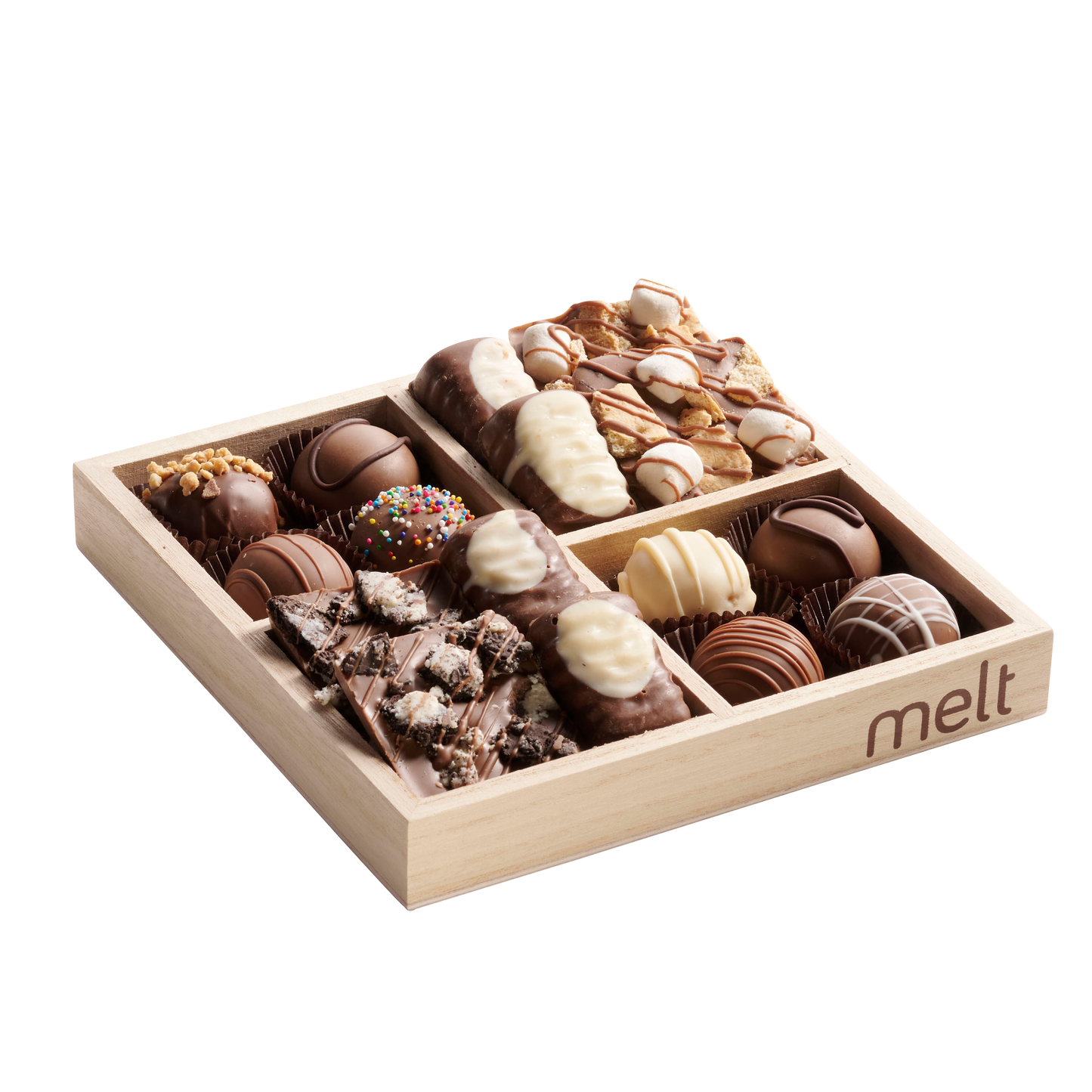 4 Section Dairy Chocolate Barks and Balls Tray