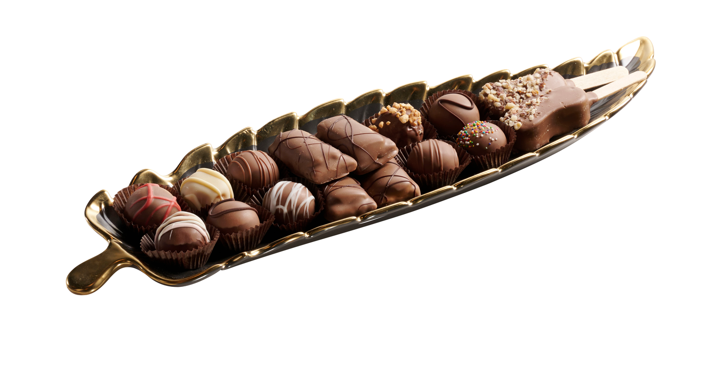 Dairy Chocolates in Leaf Shaped Dish