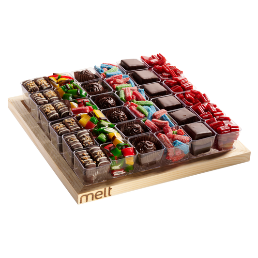 Chocolate and Candy Cups Wooden Tray