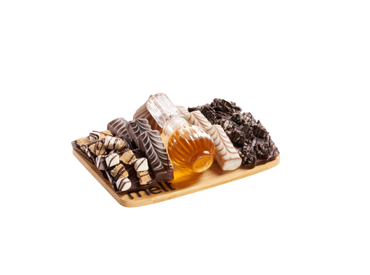Mini Chocolates and Honey Wooden Tray