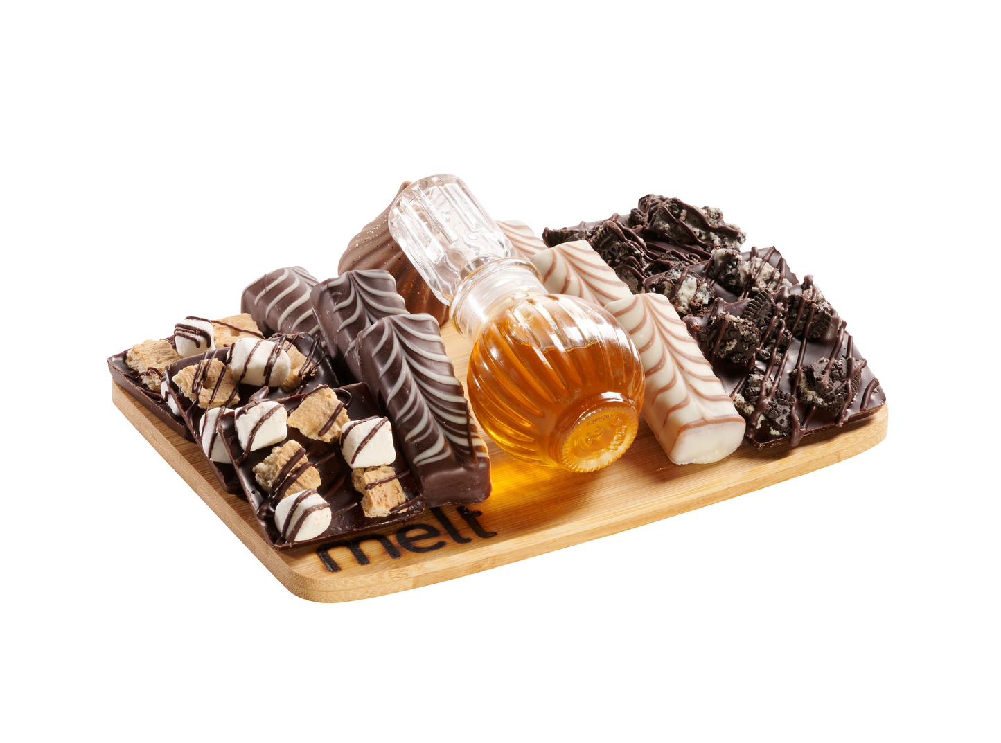 Mini Chocolates and Honey Wooden Tray