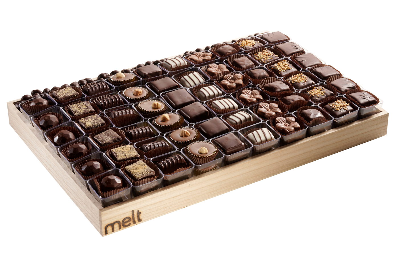 Deluxe Chocolate Cups in Wooden Tray