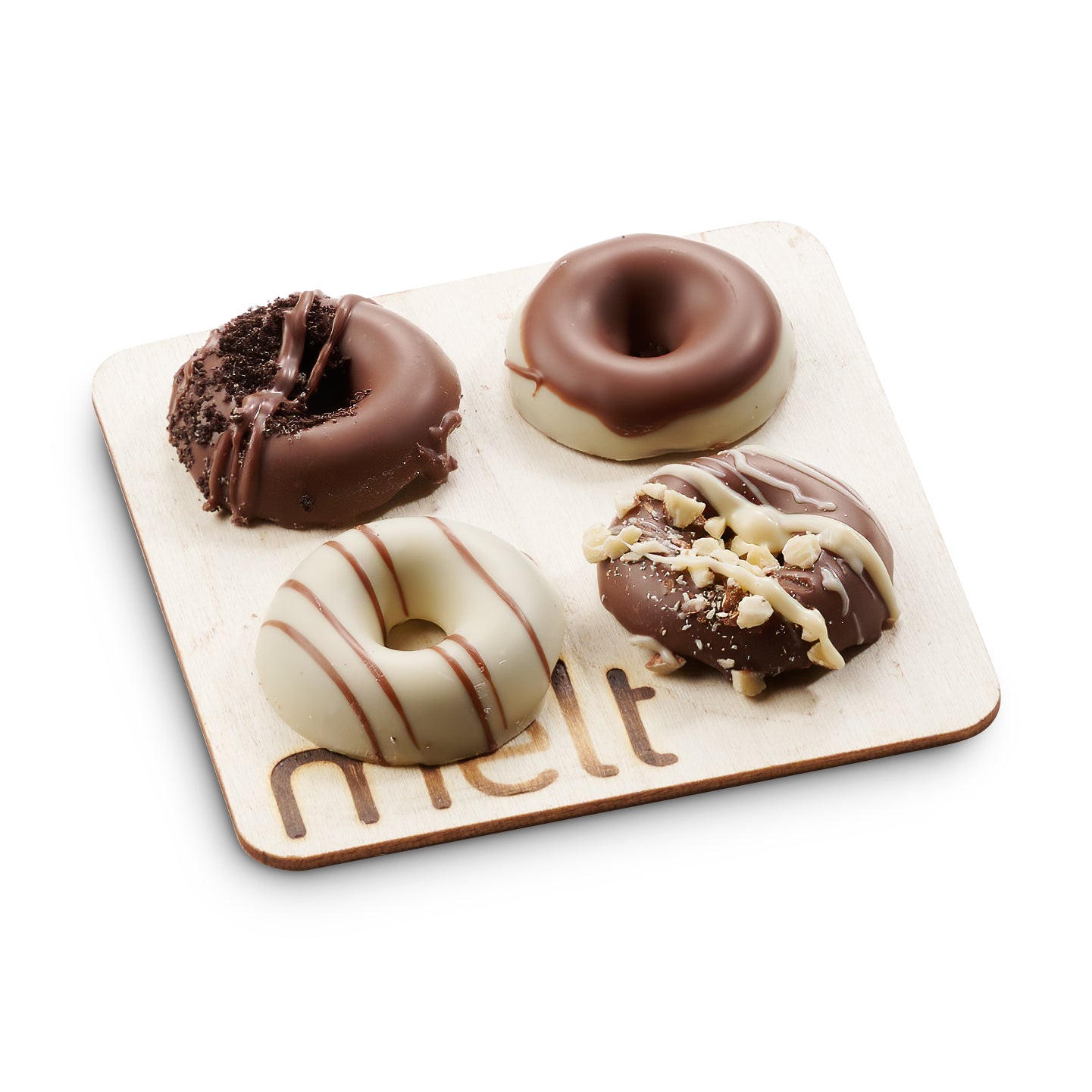 Melt dairy 4pc mini chocolate donuts