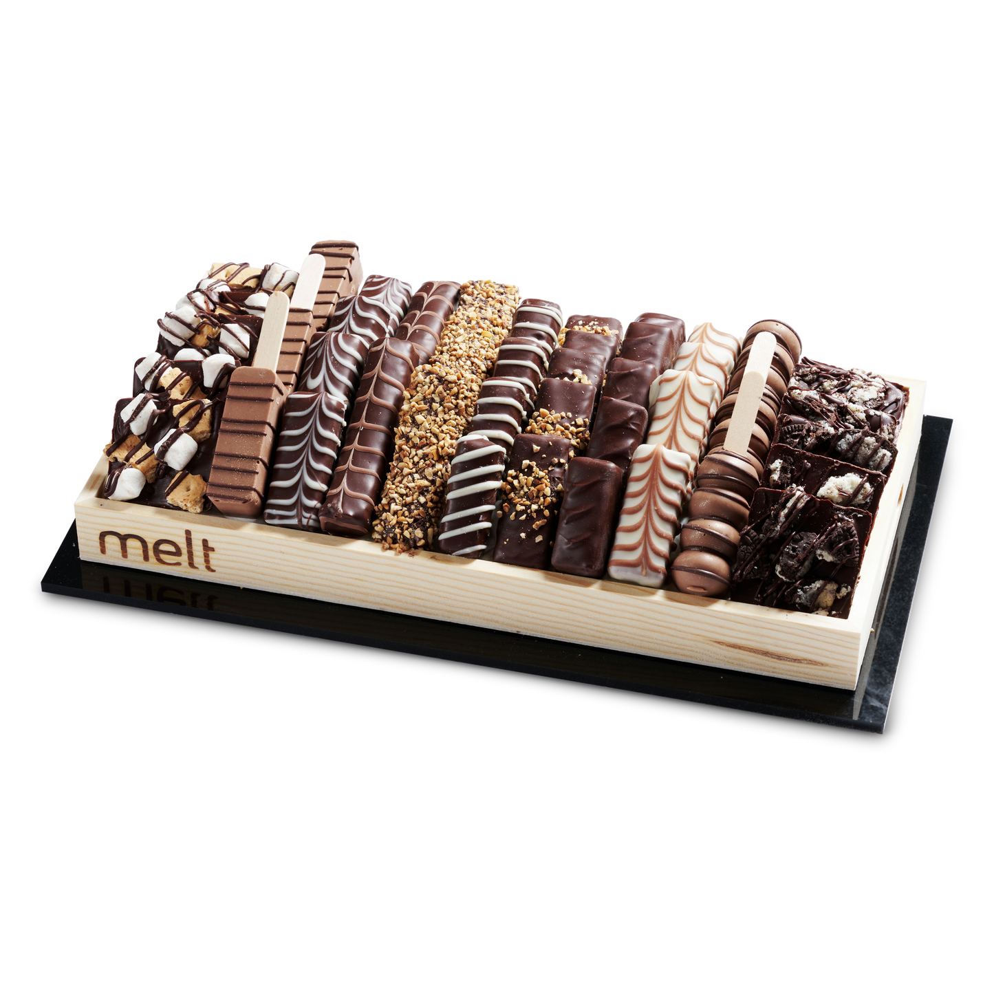Chocolates Wooden Tray with Acrylic Base