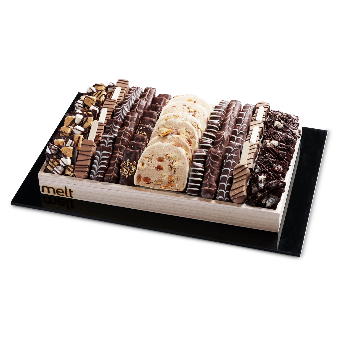 Chocolates and Log Silces Tray with Acrylic Base
