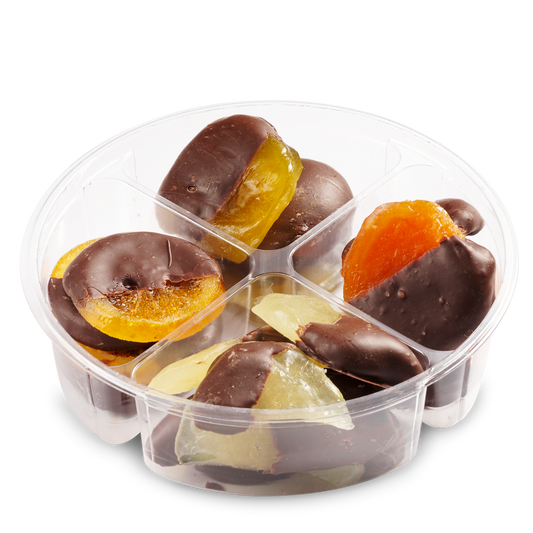 4 Section Chocolate Dipped Dried Fruits Container