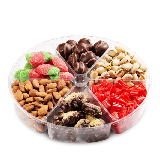 6 Section Nuts, Chocolate, Candy Combo Container