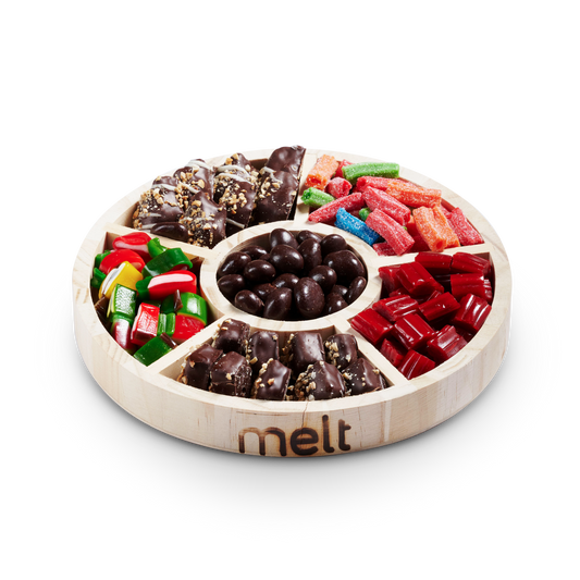 6 Section Chocolate and Candy Wooden Tray