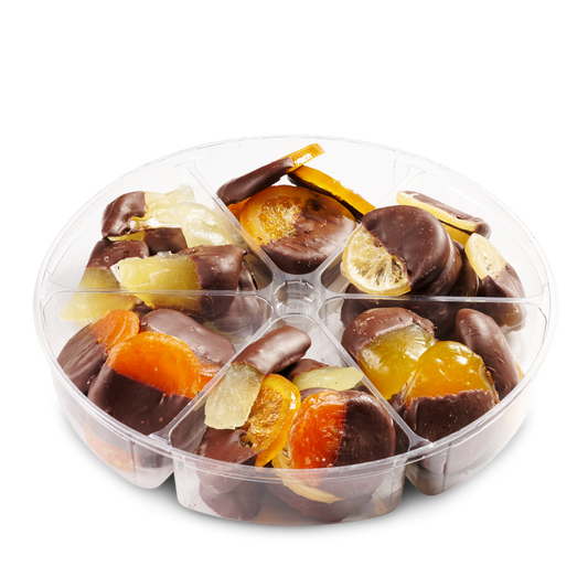 6 Section Chocolate Dipped Dried Fruits Container