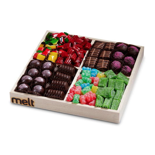 4 Section Chocolates and Candy Wooden Tray