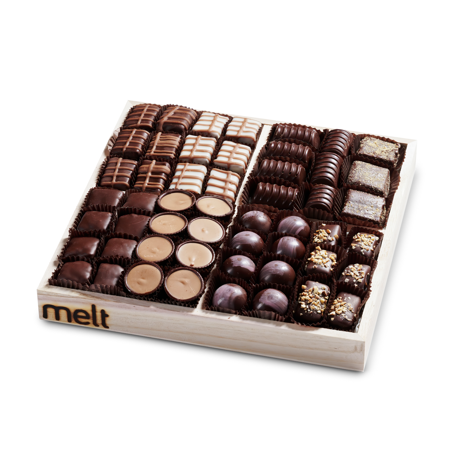 4 Section Chocolate Wooden Tray