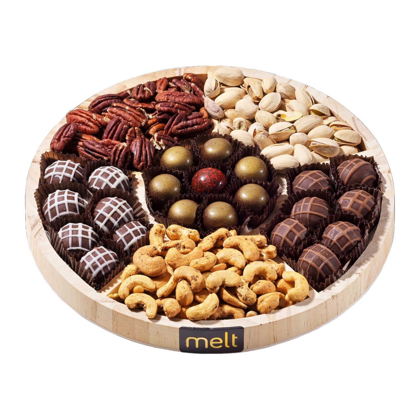 5 Section Chocolates and Nuts Wooden Tray