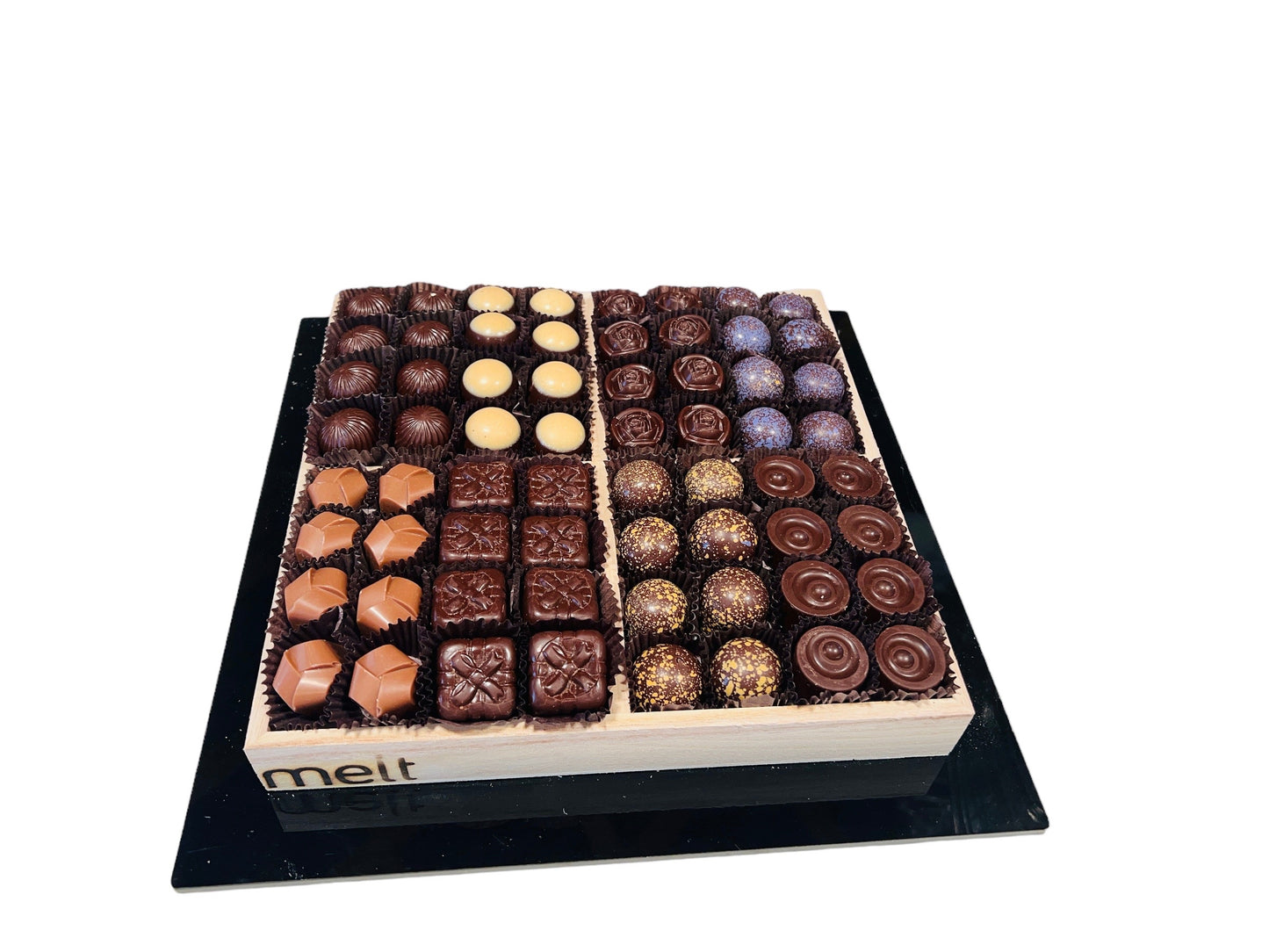 4 Section Chocolates Tray with Acrylic Base