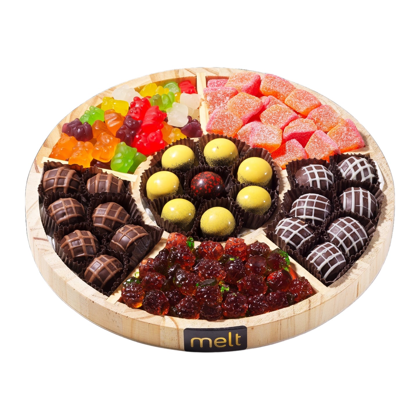 5 Section Chocolates an d Candy Wooden Tray