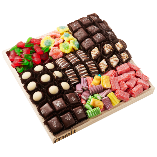 Section Chocolates and Candy Wooden Tray