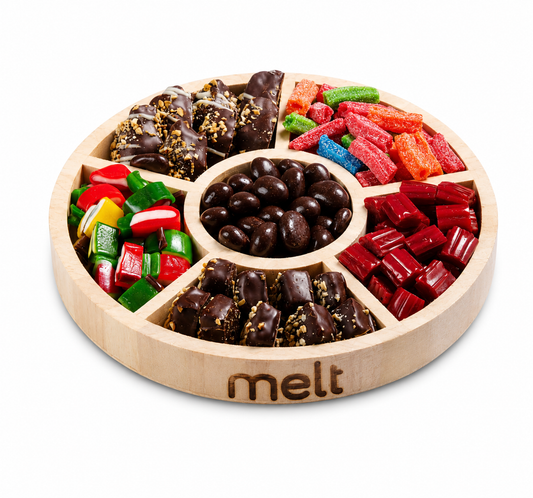 6 Section Chocolate and Candy Wooden Tray