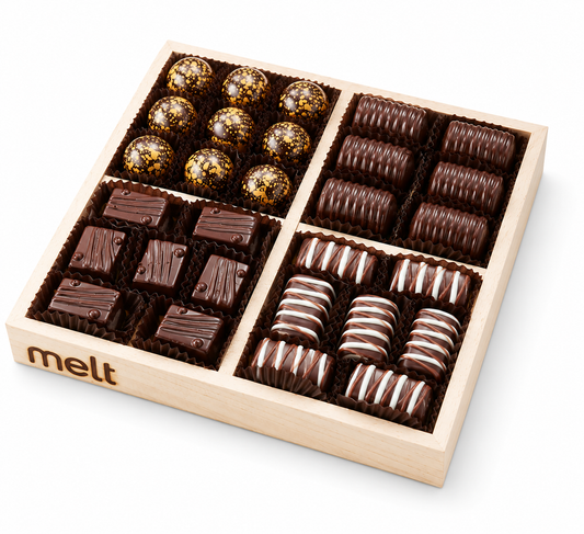 4 Section Chocolates Wooden Tray