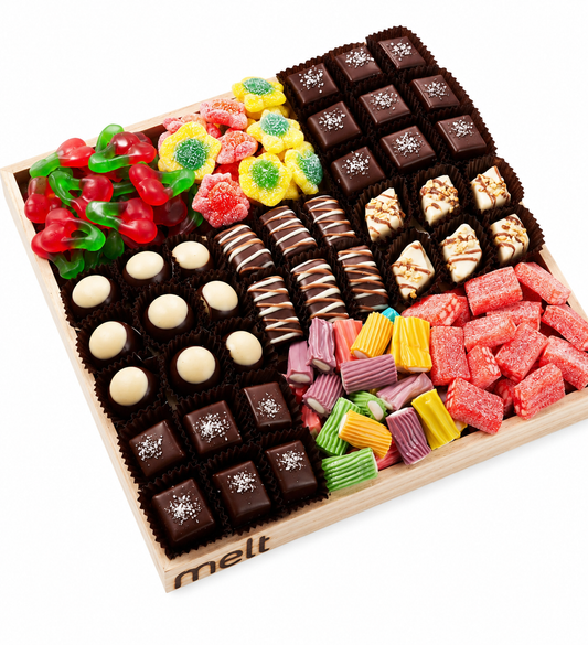 Section Chocolates and Candy Wooden Tray
