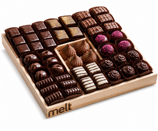 5 Section/Square Chocolates Wooden Tray