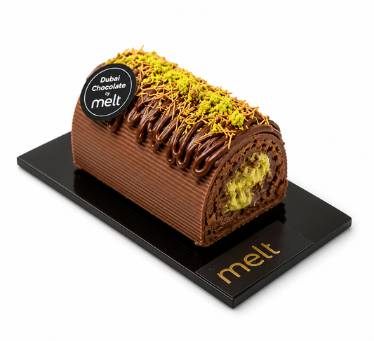 Melt  Dubai chocolate log