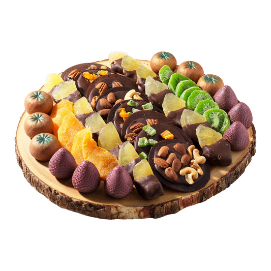 Tree wood chocolate dipped dried fruit