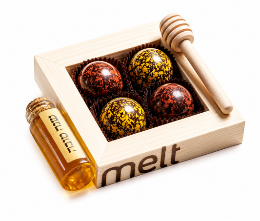 Melt  Chocolate color in Wooden Tray