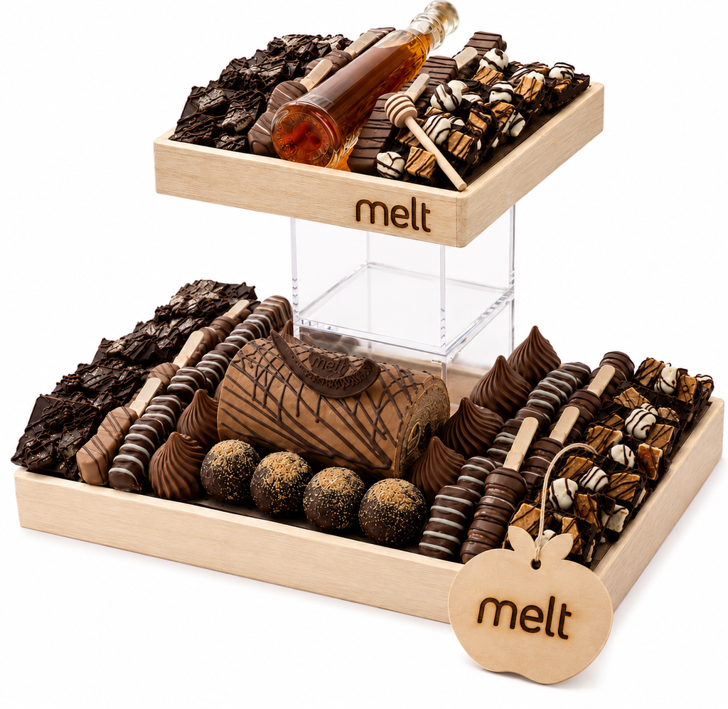 Chocolate Log + Chocolates + Honey Tower
