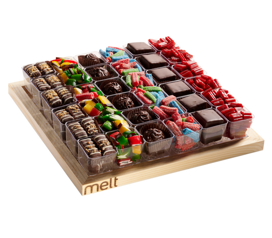Chocolate and Candy Cups Wooden Tray