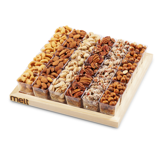 Nuts Cups in a Wooden Tray
