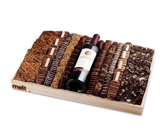 Chocolates and Wine Wooden Tray