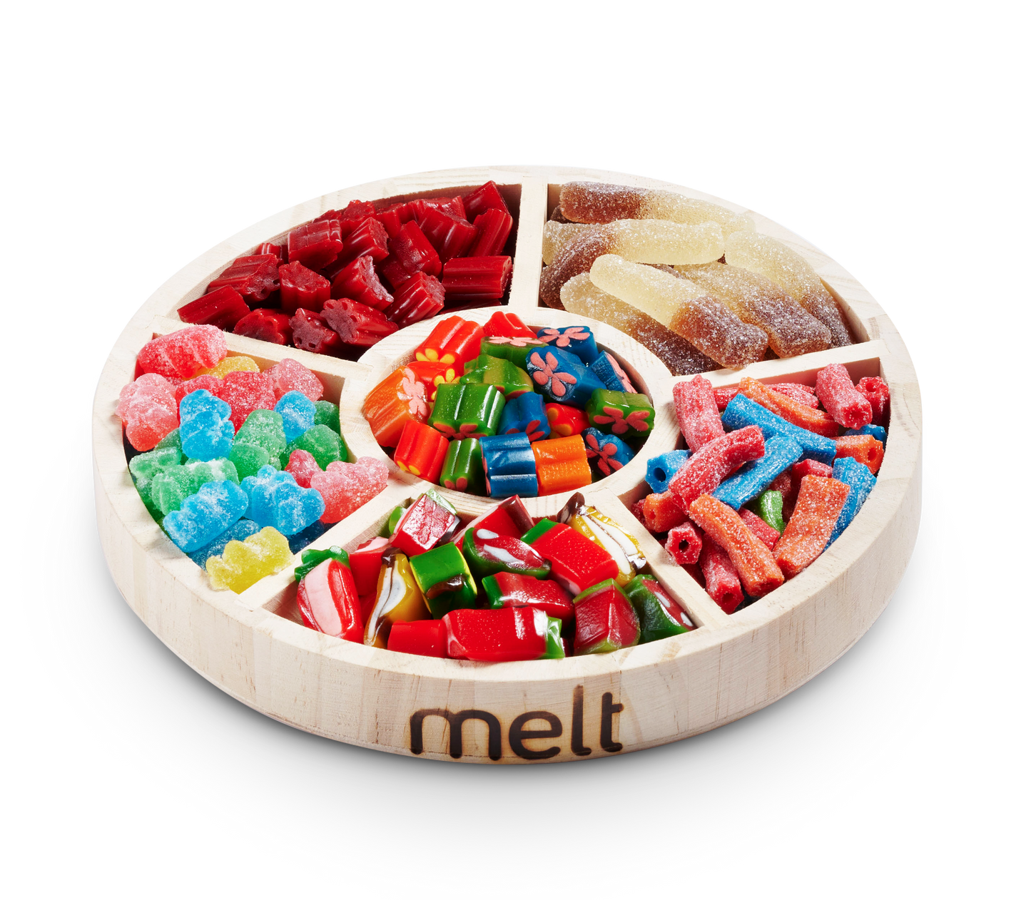 6 Section Candy Wooden Tray