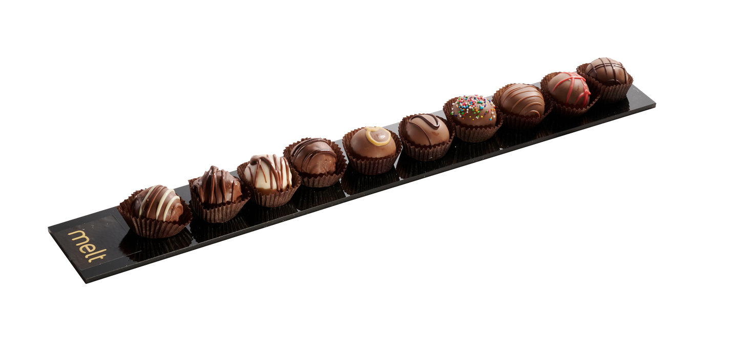 Dairy Chocolate Balls on Oblong Acrylic Tray