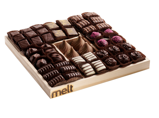 5 Section/Square Chocolates Wooden Tray