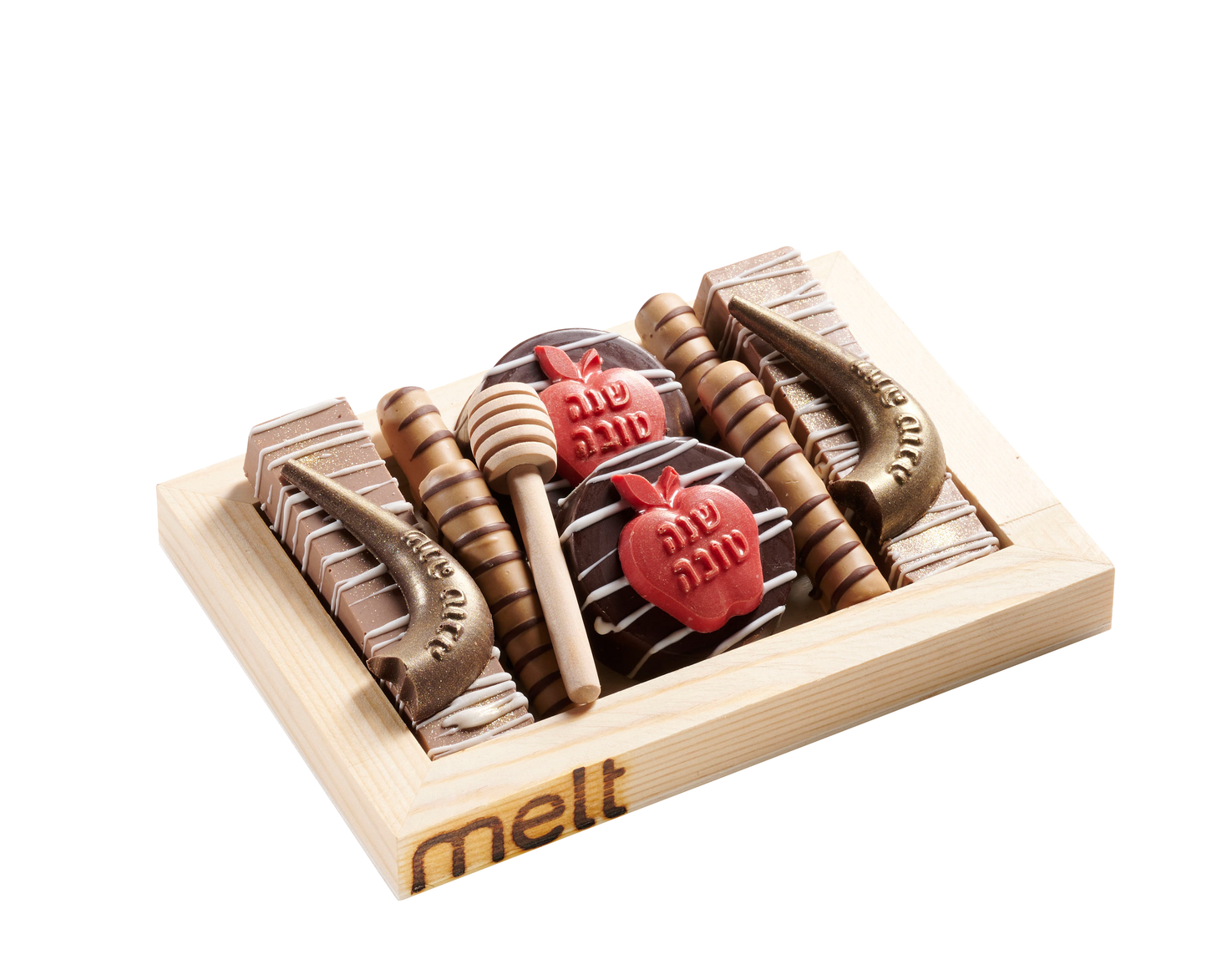 Rosh Hashanah Chocolates Wooden Tray