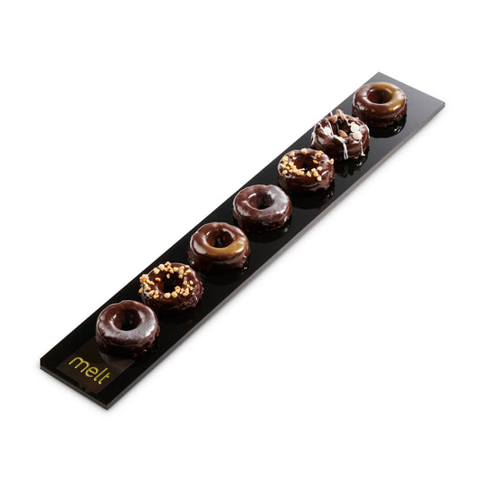 Chanukah peanutchew donuts on acrylic tray