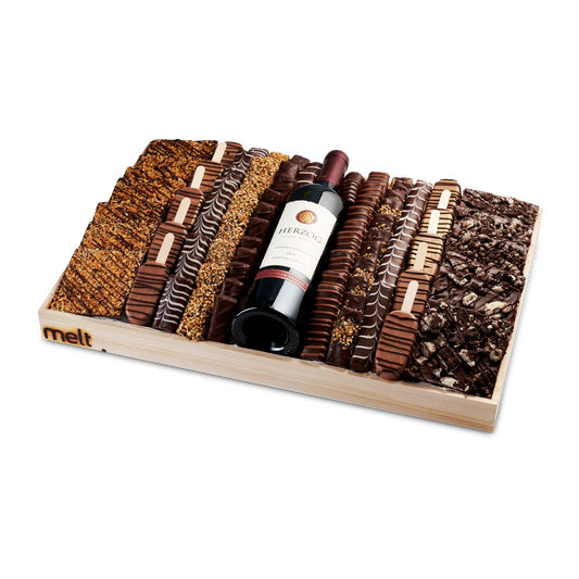 Chocolates and Wine Wooden Tray