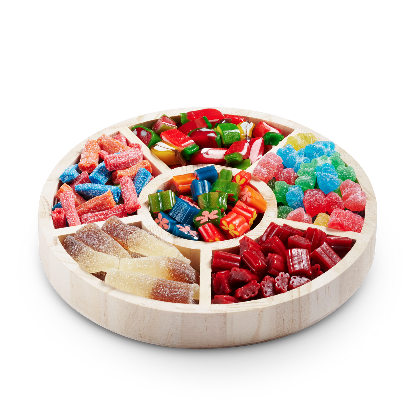 6 Section Wooden Candy Tray