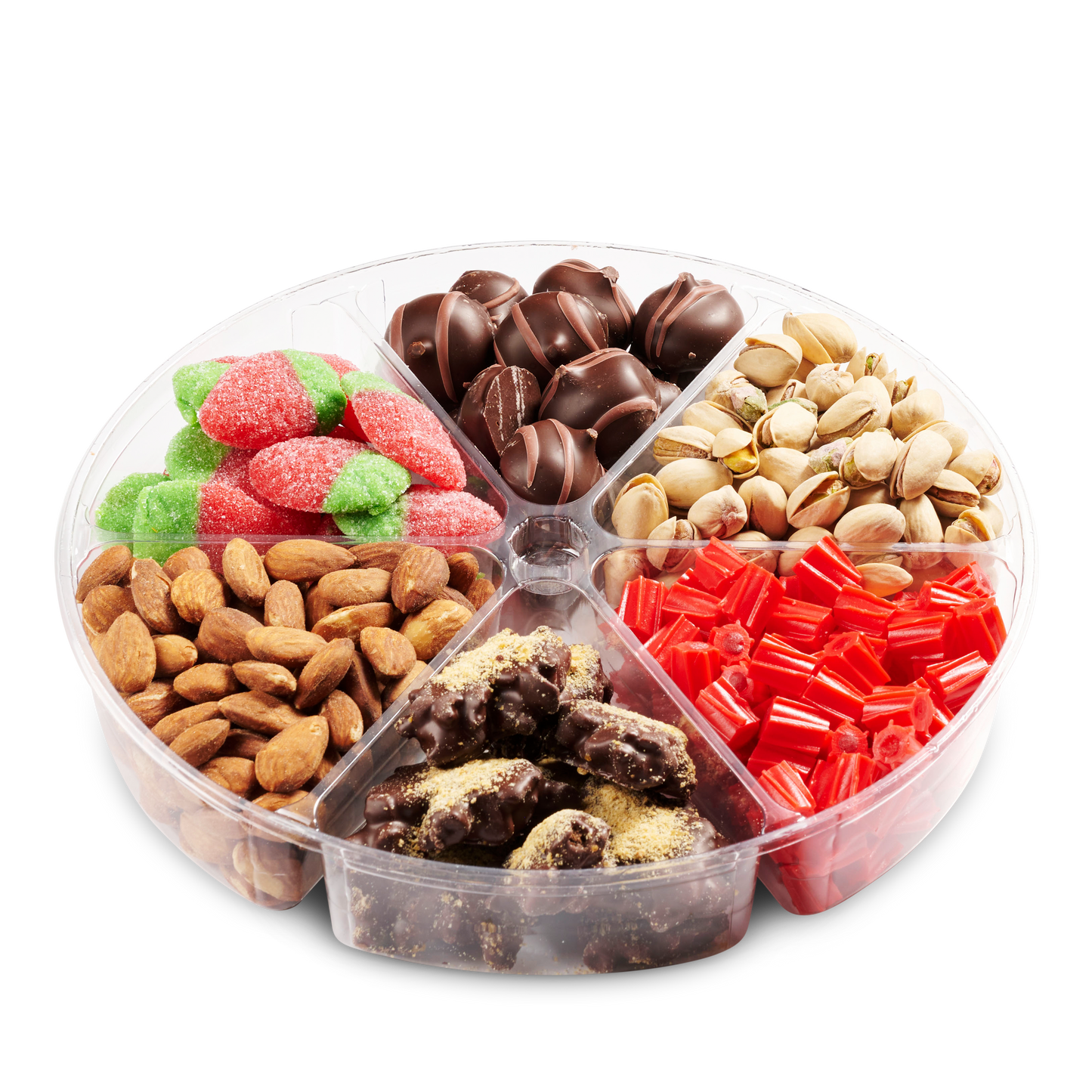 6 Section Nuts, Chocolate, Candy Combo Container