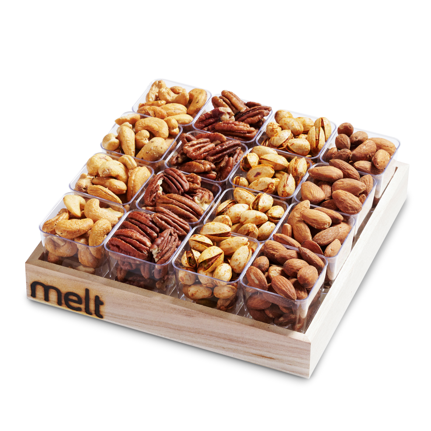 Mini Nuts Cups Wooden Tray