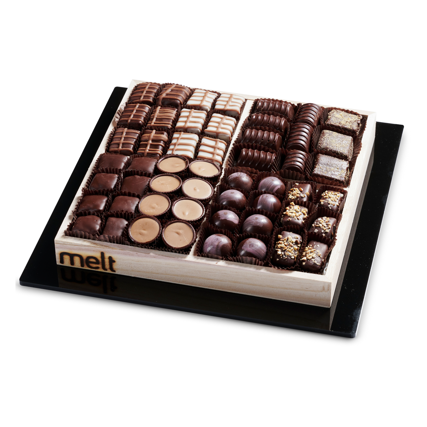 4 Section Chocolates Tray with Acrylic Base